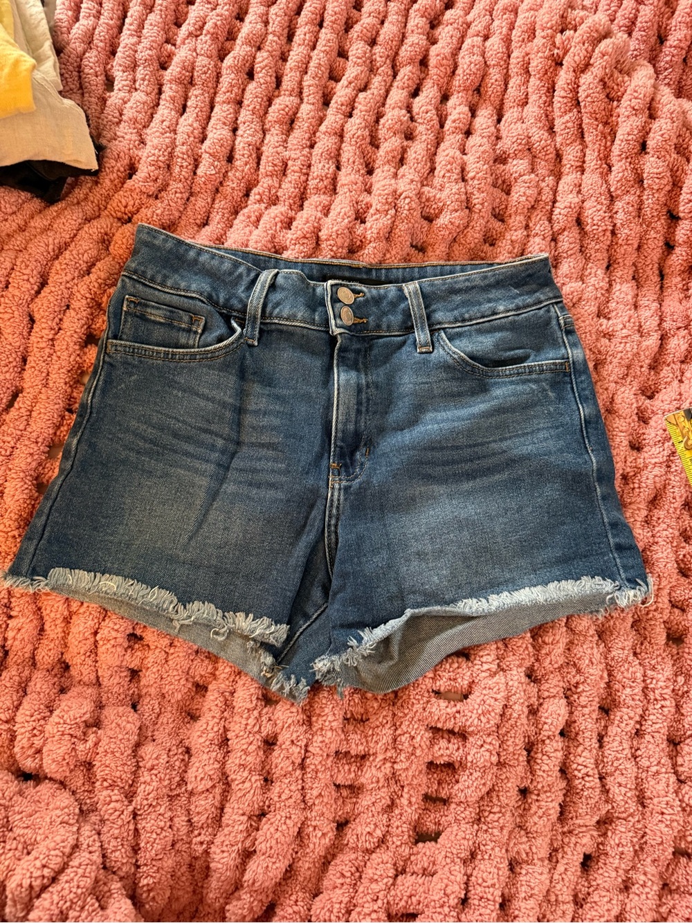 Just Black Denim Medium Wash Double Button Cutoff Shorts Size 30